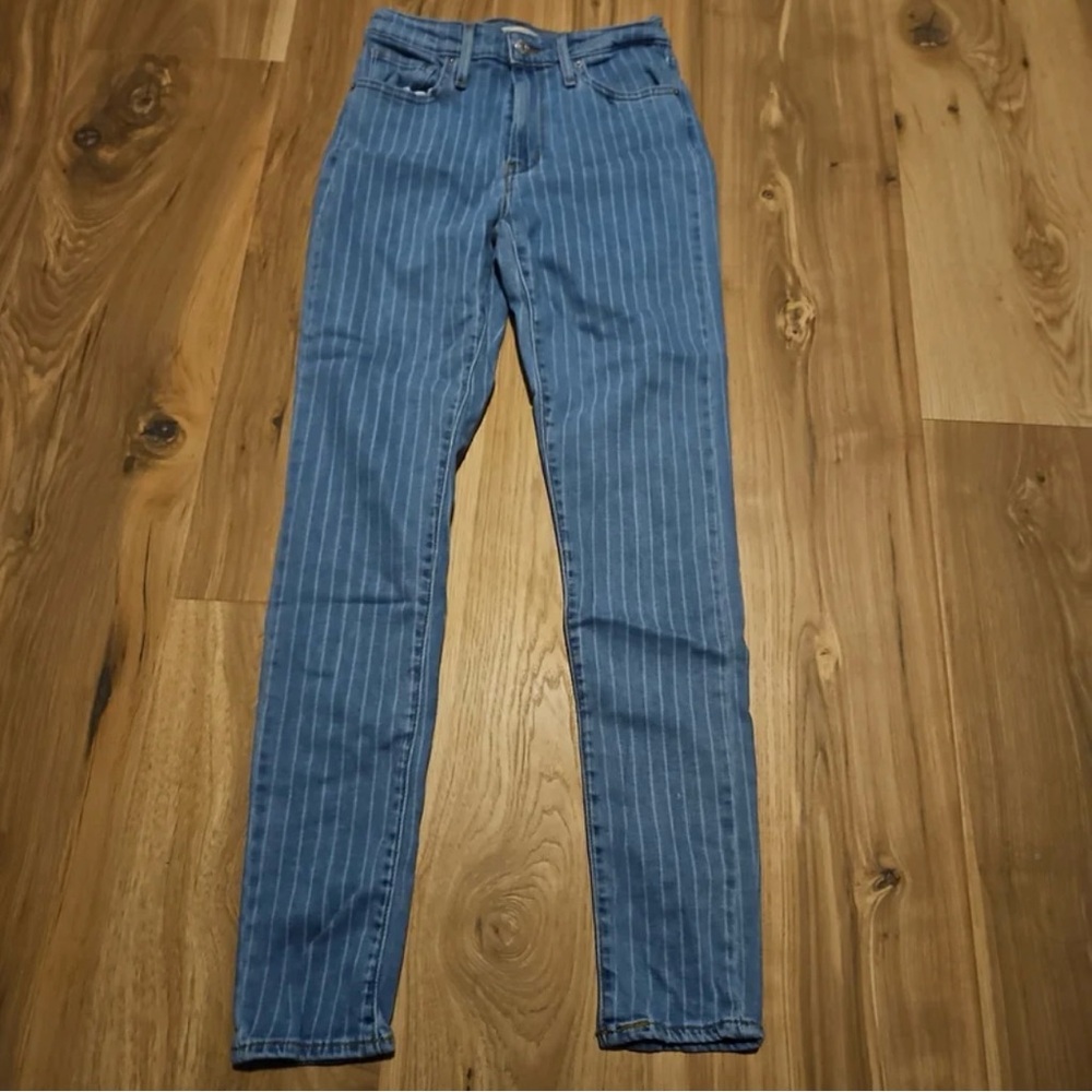 Levi's Blue Striped Skinny Jeans